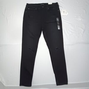 Free Assembly Womens Black Distressed High Rise Skinny Jeans‎ Size 14 NWT